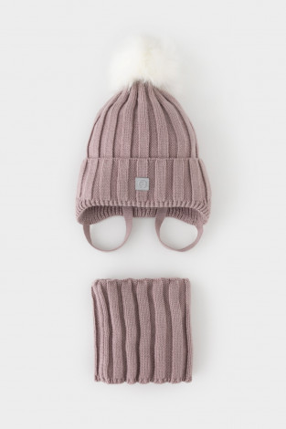 Комплект вязаный для девочки, артикул: КВ 22017/ш, цвет: розовый