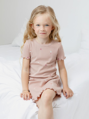Ночная сорочка для девочки, артикул: К 1180, цвет: бежевый