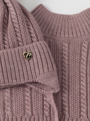 Комплект вязаный для девочки, артикул: КВ 22013/ш, цвет: розовый - 2 фото