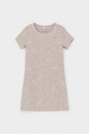 Ночная сорочка для девочки, артикул: К 1156, цвет: бежевый - 2 фото