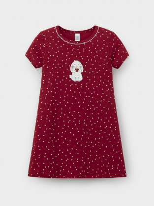 Ночная сорочка для девочки, артикул: К 1155, цвет: красный - 2 фото