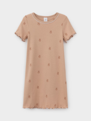 Ночная сорочка для девочки, артикул: К 1180, цвет: бежевый - 2 фото